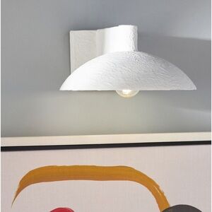 New Anthropologie Santorini Wall Sconce Matte White Iron Plaster